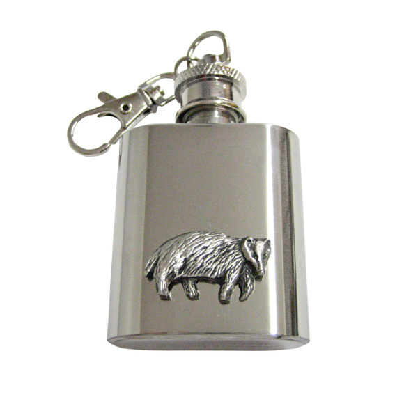 Textured Badger Keychain Flask - Picture 1 of 1